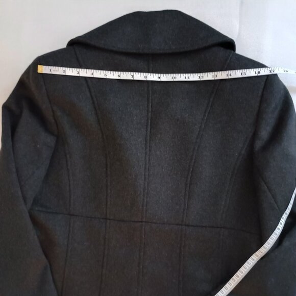 Jones New York Dark Gray Wool Blend Winter Midi Coat Women’s Size 8 EUC - Picture 10 of 15
